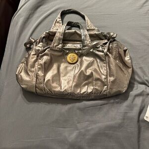 Gucci Metallic Leather Tote with Emblem
